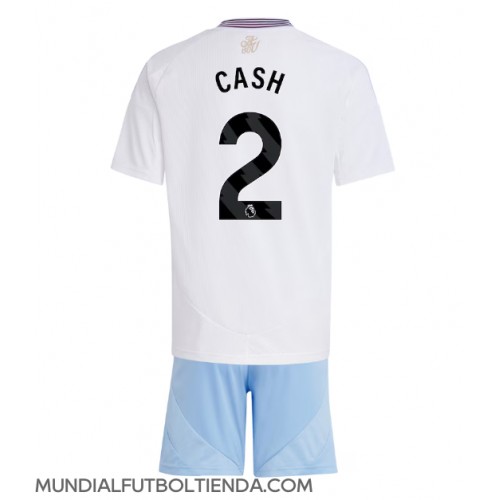 Camiseta Aston Villa Matty Cash #2 Segunda Equipación Replica 2024-25 para niños mangas cortas (+ Pantalones cortos)